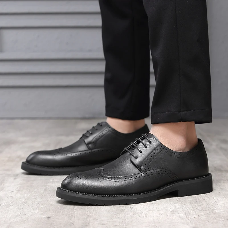 

Dress Oxford Shoes for Men Brogue Classic Business Leather Shoes Men Elegante High Quality Wedding Shoe Office Formal Man Shoes