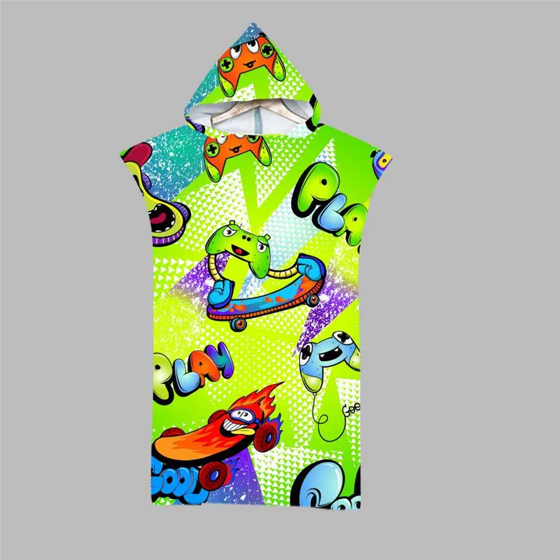 

Gamepad Bath Beach Towels with Hood Microfiber Hooded Towel Poncho for Swimming Beach Surf Man Woman Bathrobe Beachwear