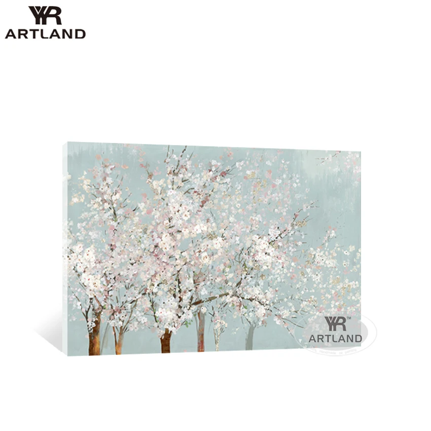 

Квадрат красивые цветы цветок сливы картина для украшения стены чистая ручная работа картина маслом на кавнас стены искусства постер для к...