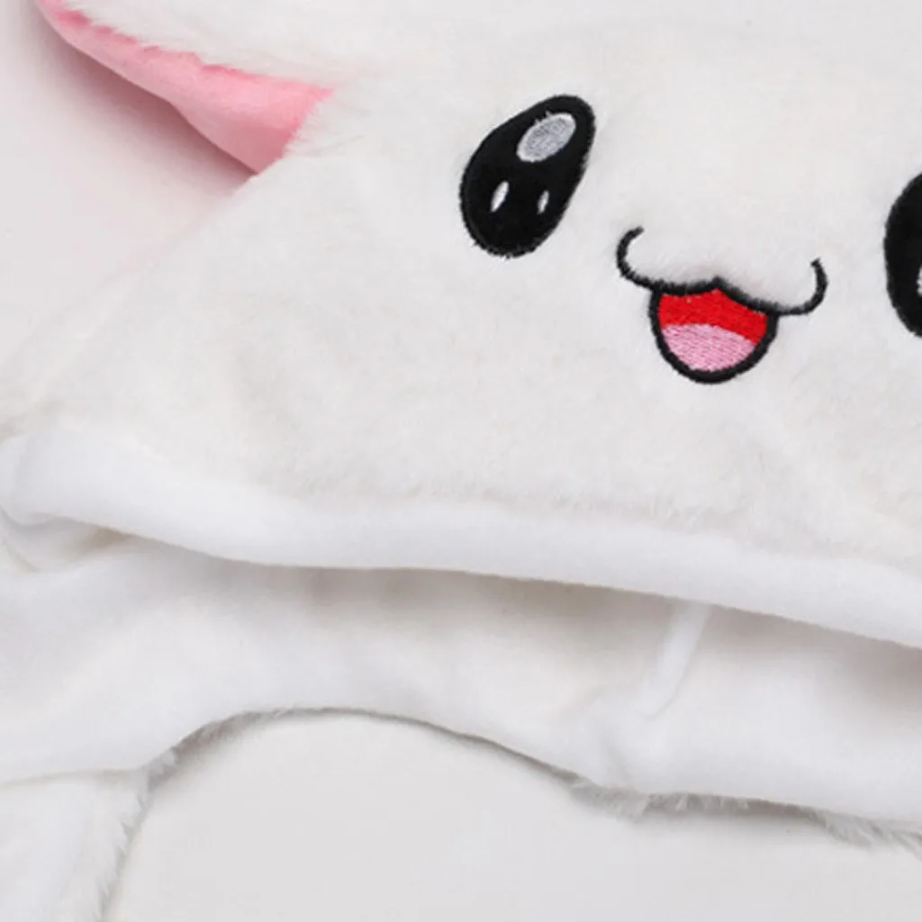 

Fashion Cute Men And Women Plush Embroidery Rabbit Ear Hat Wrap Warm Hat Cap women
