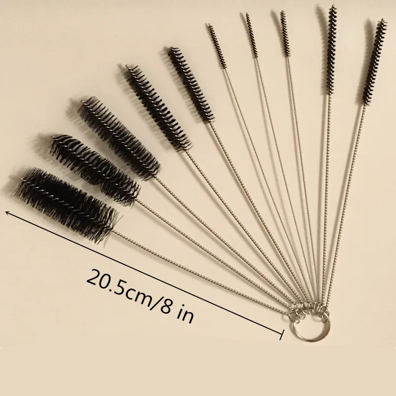 10 шт. нейлоновые щетки для труб набор соломы питьевой соломинки Чистые очки щетка