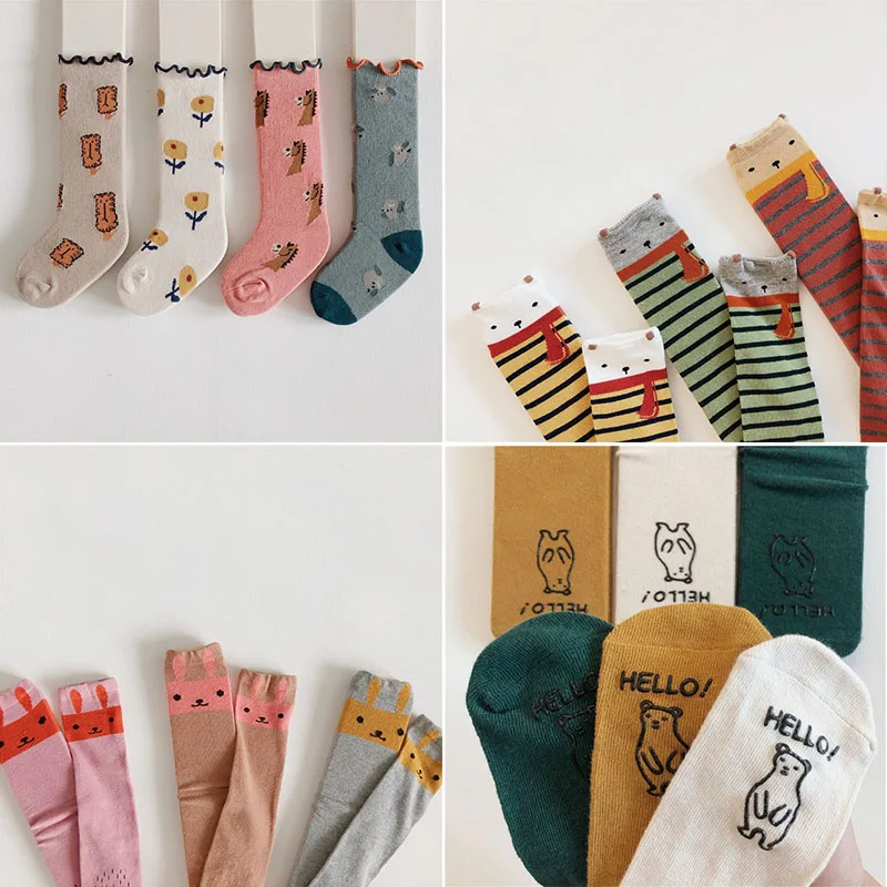 2019 корейские детские носки трубы для мальчиков и девочек милые до колена с