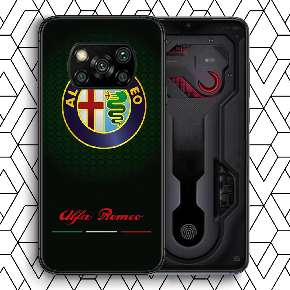 

Alfa romeo giulietta Italy Car Phone case Cover Hull For Xiaomi Mi A2 A3 8 9 9T Note 10 Se Lite Pro black Cell Tpu Hoesjes Soft
