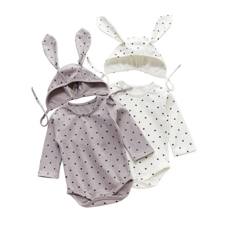 

Rrabbit Ears Hat Baby Clothing Set Infant Baby Boys&Girls Romper Toddler Cute Jumpsuit Rrabbit Ears Hat Baby Clothing Set
