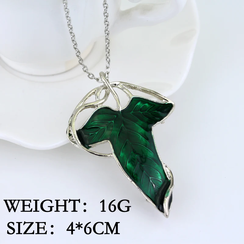

Vintage Elf Green Leaf Pendant Necklace Women Men Jewelry Collier-in Pendant Necklaces Jewelry 2020 Hot New