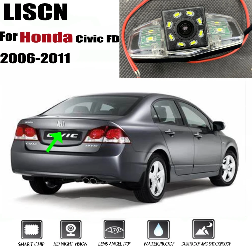 Автомобильная камера заднего вида для Honda Civic FD 2006 2007 2008 2009 2000 2011 HD вида/номерной