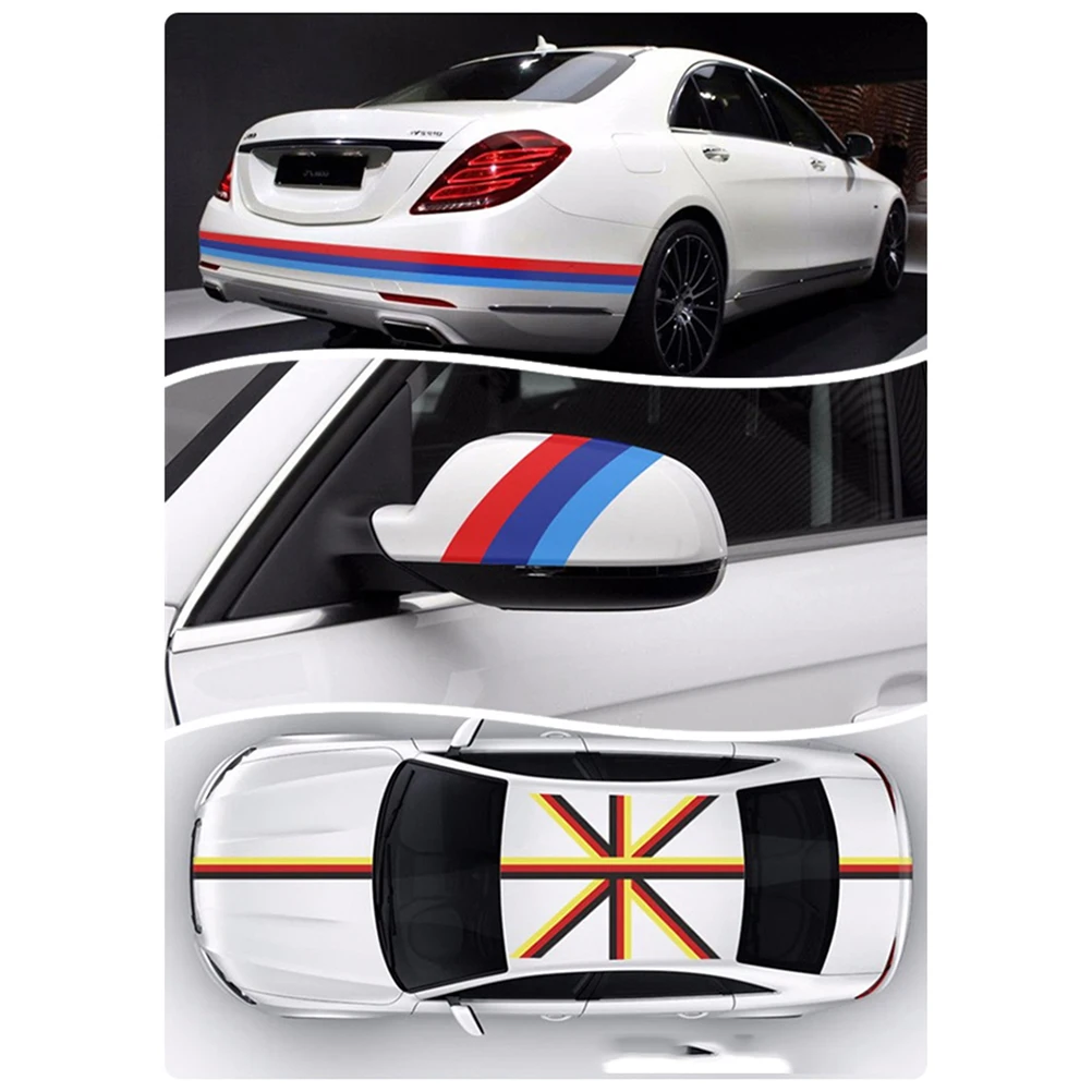 1M Flag Italian Side Racing Stripe Three Colors Roof Hood Scooter Car Decal Colored Strip Sticker | Автомобили и мотоциклы