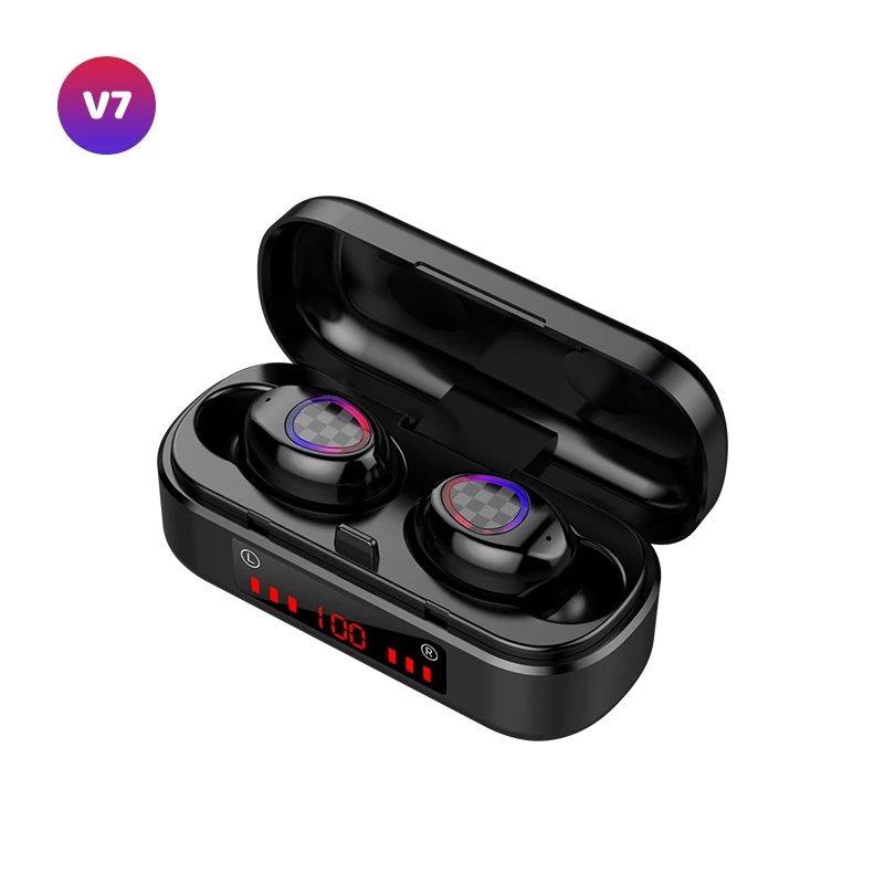 v7 tws wireless headphones for ios android smartphones sport earphones bluetooth compatible wireless headsets waterproof earbuds free global shipping