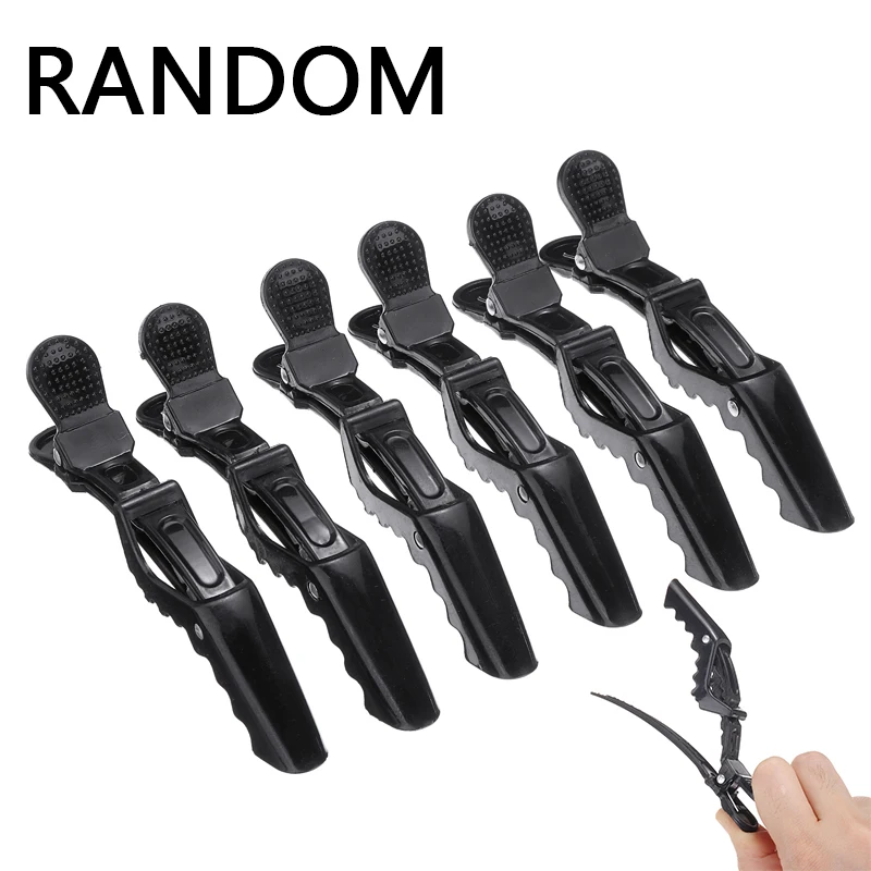 

6Pcs High Quality Black Hairdressing Salon Matte Sectioning Clamp Hair Clips Hairpin Grip For Salon Hair Tools