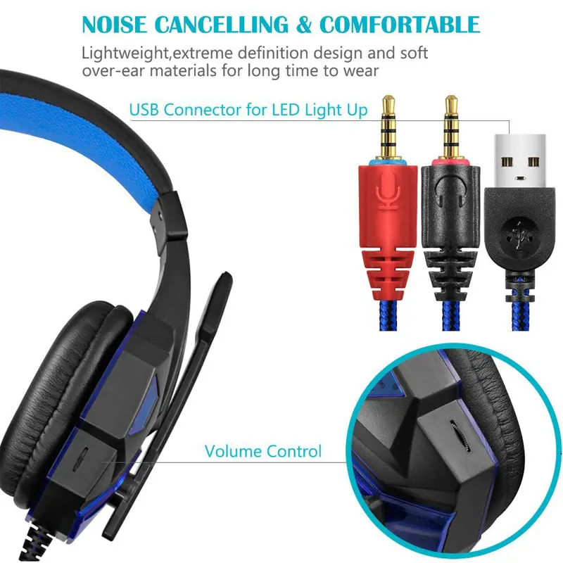Профессиональный светодиодный светильник игровые наушники для компьютера PS4