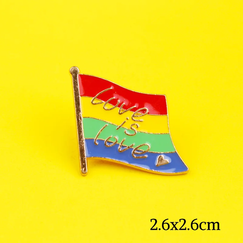 Любовь Радуга гей шпильки сердце эмаль шпилька флаги карандаш Броши с сердечком