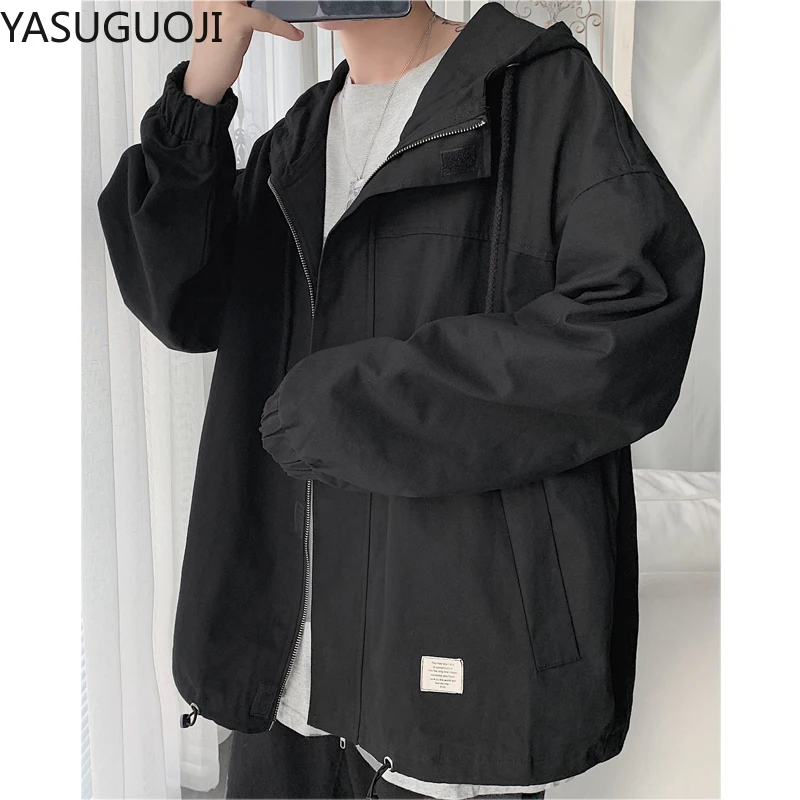 Куртка-бомбер YASUGUOJI Cargo Мужская в Корейском стиле модная дизайнерская одежда