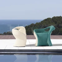 louis fashion pe chair round rattan back leisure individual creativity simple courtyard balcony single armchair