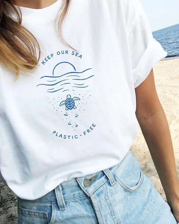 Женская футболка с коротким рукавом и круглым вырезом принтом | одежда