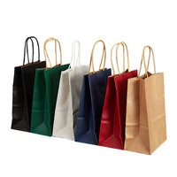 5 pieces of kraft paper gift bag with handles holiday wedding party gift bag birthday event packaging bag household supplies