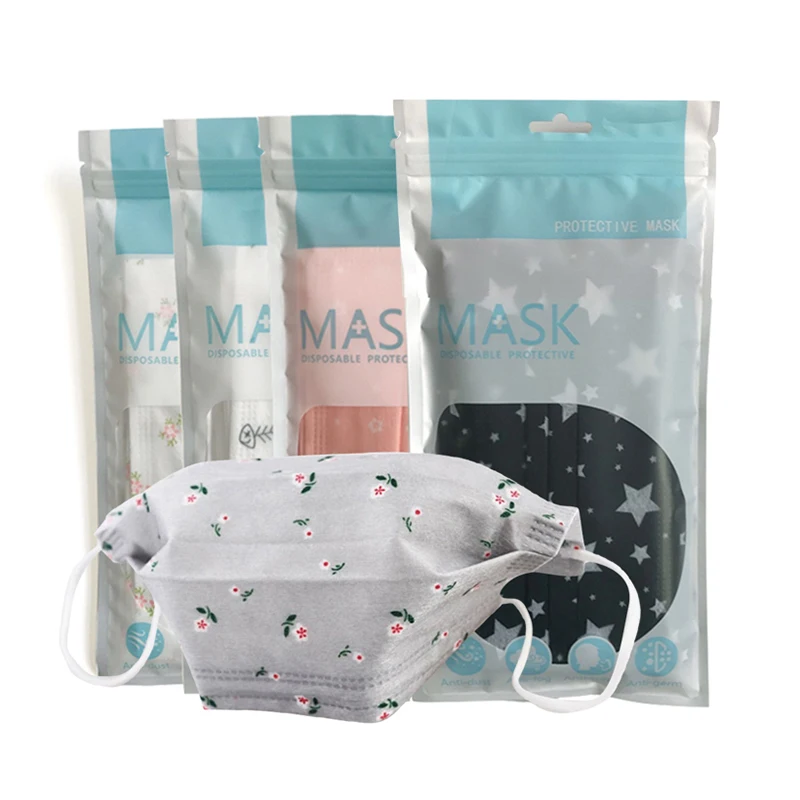 Moledodo 50 шт. маска для рта взрослых Пылезащитная модная с рисунком одноразовая