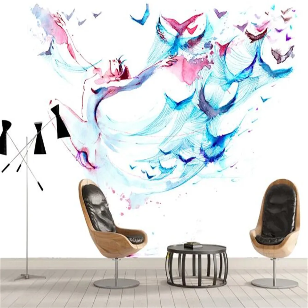 

milofi factory custom wallpaper mural 3D modern art abstract hand-painted artistic conception dancing beauty