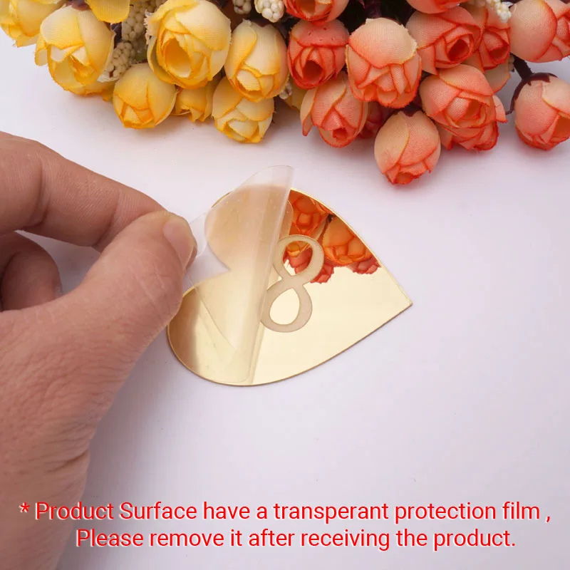 50pcs Heart Shape with Infinity Wedding Decor Sticker Acrylic Mirror Bridal Favor Small Invitation Card Party Guest Gift | Дом и сад