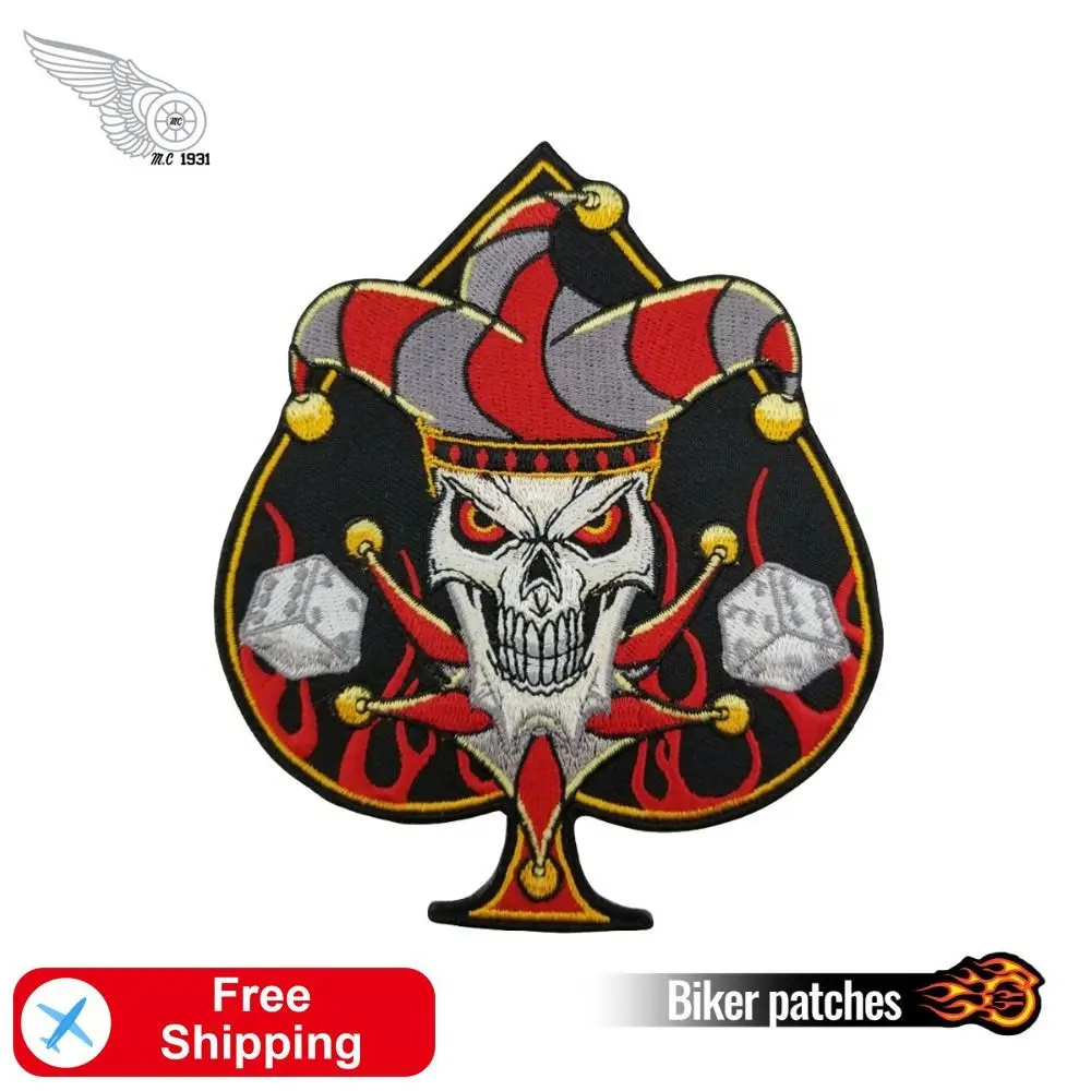 Аппликация с утюгом для покера черепа клоуна нашивка одежды ручной работы одежда