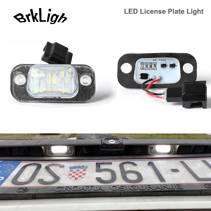 

2Pcs No Error LED License Plate Lights Number Lamps Car Accessories For VW Golf 3 MK3 Polo 3 Classic Variant Seat Ibiza Cordoba