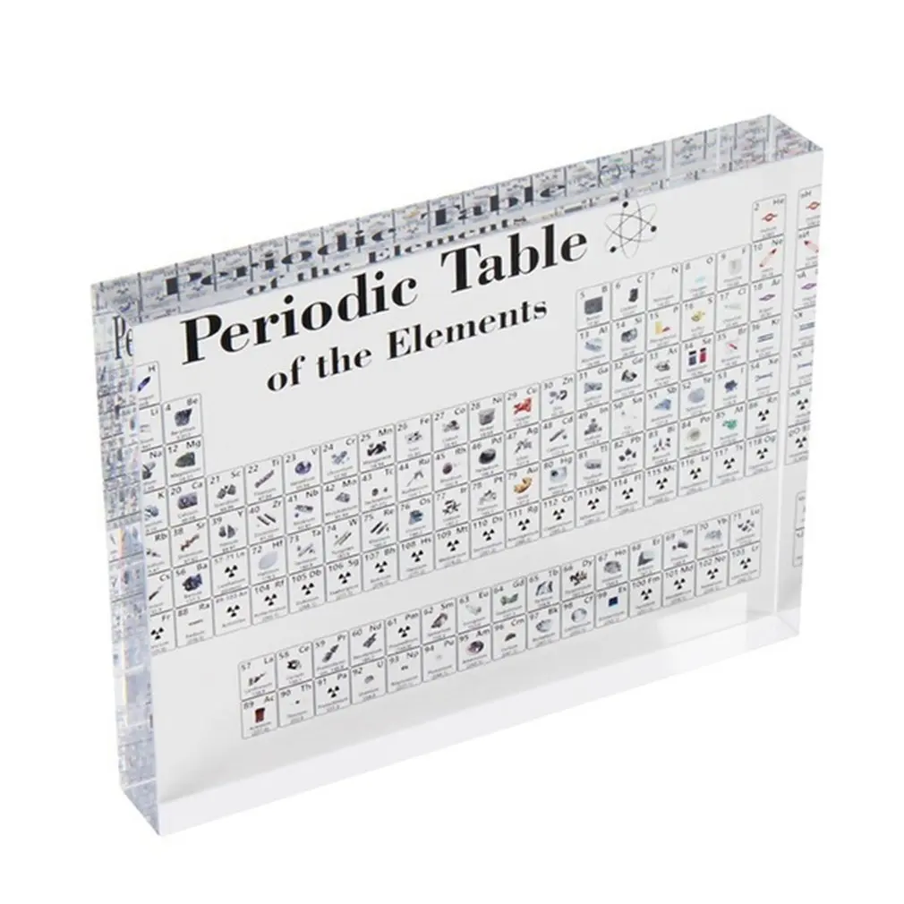 

Периодическая таблица элементов, Периодическая таблица с реальными элементами для детей, для обучения, подарки на день учителя, акриловая П...