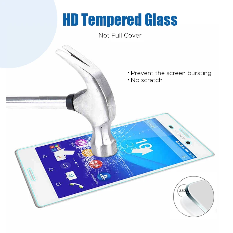 Защитное стекло закаленное для Sony Z R1 Plus T2 Ultra T3 9H M M2 M4 Aqua M5 HD|Защитные стёкла и