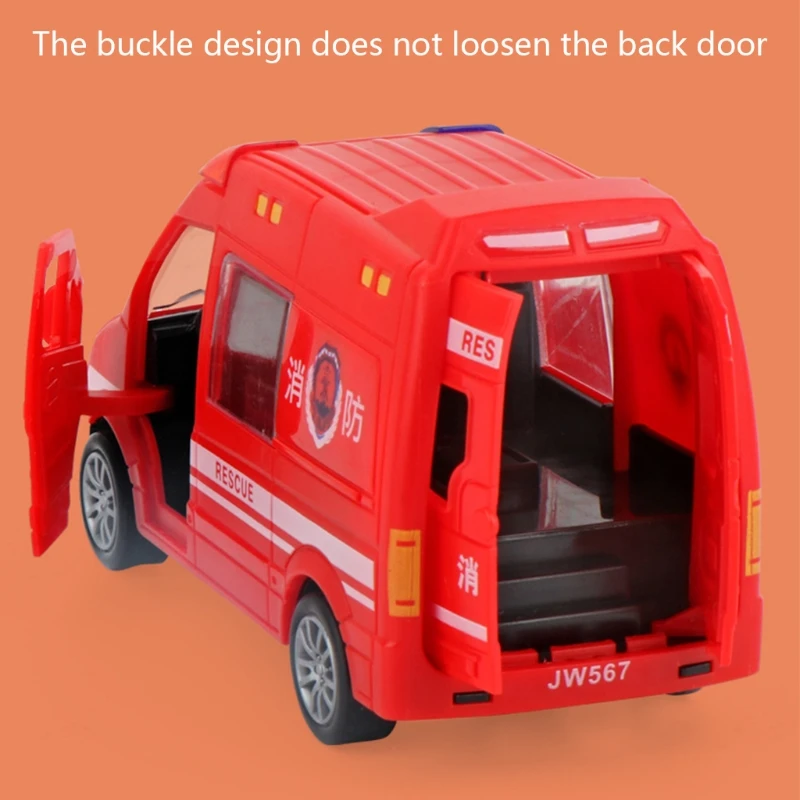 

New 1Pc Baby Inertia Car Toy Aircraft 2-in-1 Fire Truck Police Car Ambulance Vehicle Pull Back Realistic Wind-up Toy Vehicle