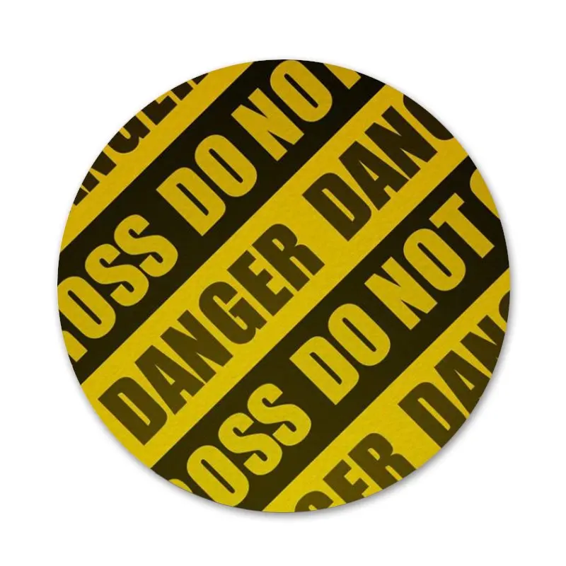 

58mm Yellow bundle crime scene Badge Brooch Pin Accessories For Clothes Backpack Decoration gift
