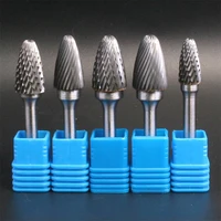 6pcs head tungsten carbide rotary file tool drill milling carving bit tools point burr die grinder abrasive tool alloy head