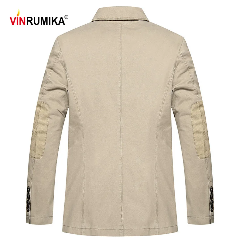 VINRUMIKA 2020 Европейский мужской весенний Повседневный брендовый черный блейзер