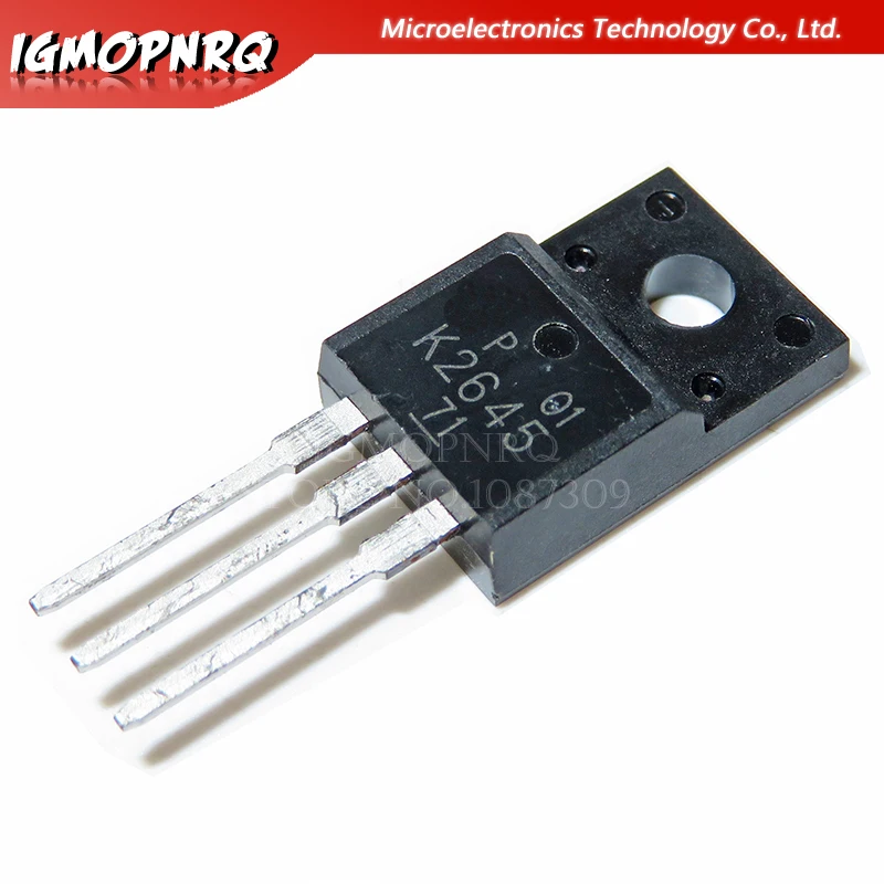 Новый оригинальный транзистор 10 шт. 2SK2645 K2645 TO 220 600 В 9A 1 2 TO220F MOSFET N Channel|Интегральные