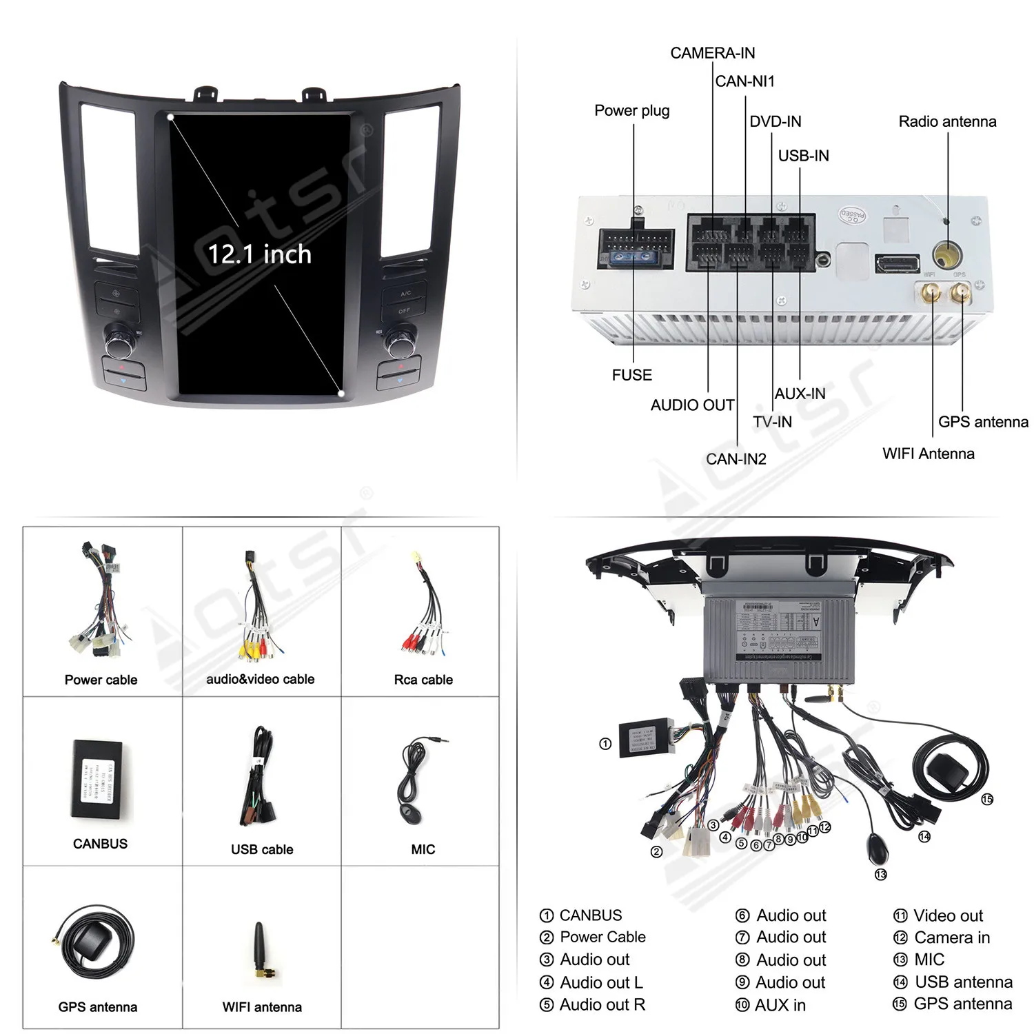 4 + 128 ГБ для Infiniti FX35 FX45 2006 2009 Android 9 Tesla Style вертикальный экран автомобильный GPS