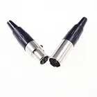 10 пар Мини XLR 3-контактный аудио Кабельный разъем штекер и гнездо 3-позиционный круглый разъем кабельный зажим