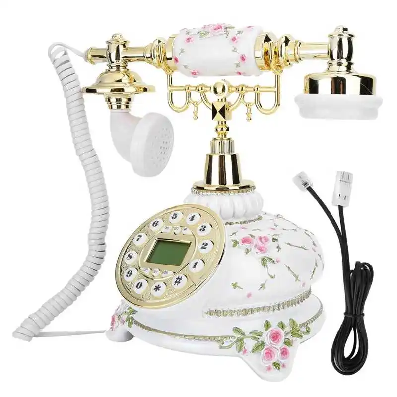 Домашний офис ретро циферблат винтажный античный телефон стационарный FSK/DTMF