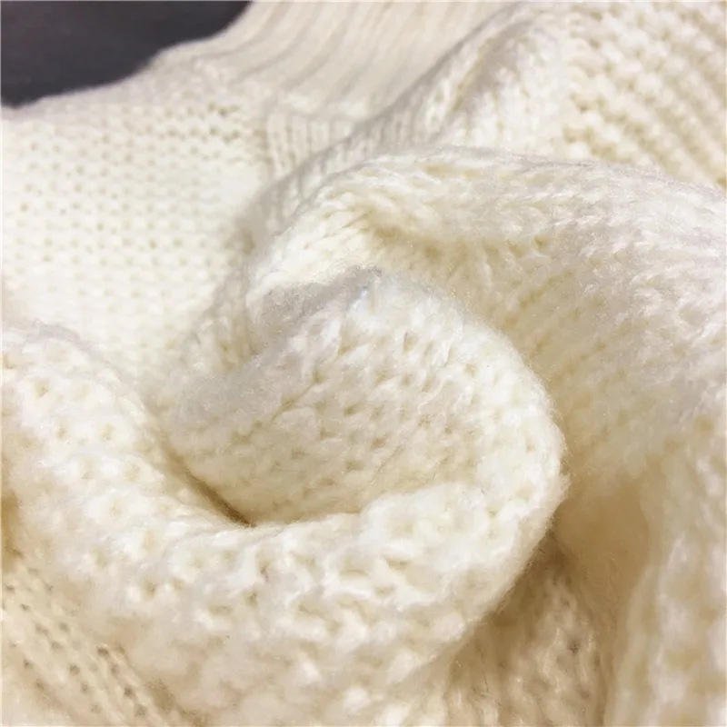 Повседневный женский свитер с высоким воротником вязаный пуловер длинным