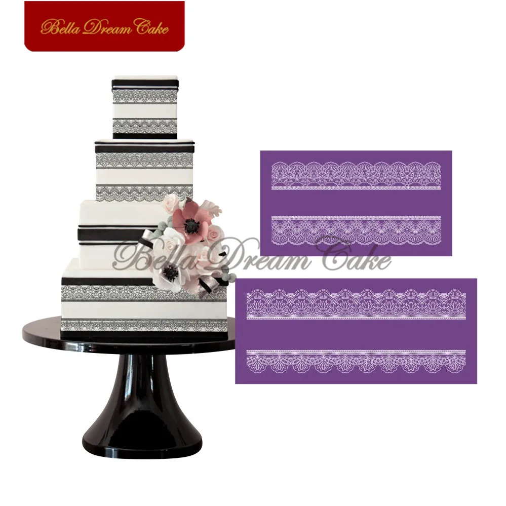 

Цветочный кружевной полукружевной Фотофон, трафареты для торта, инструменты для украшения свадебного торта, тканевая кружевная форма для п...