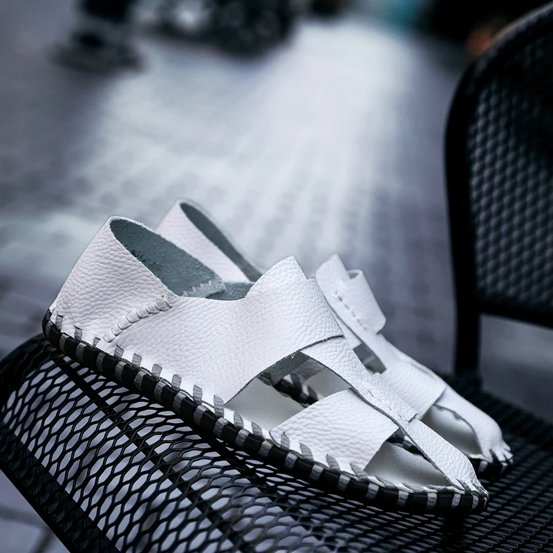 

Мужские сандалии, Новинка лета 2021, сандалии и тапочки, пляжные трендовые дышащие сандалии для ленивых, повседневная мужская трендовая обувь...