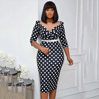 elegant black mesh long sleeve dress spring 2021 2xl plus size office dresses for women ladies tunic work wear clothes midi