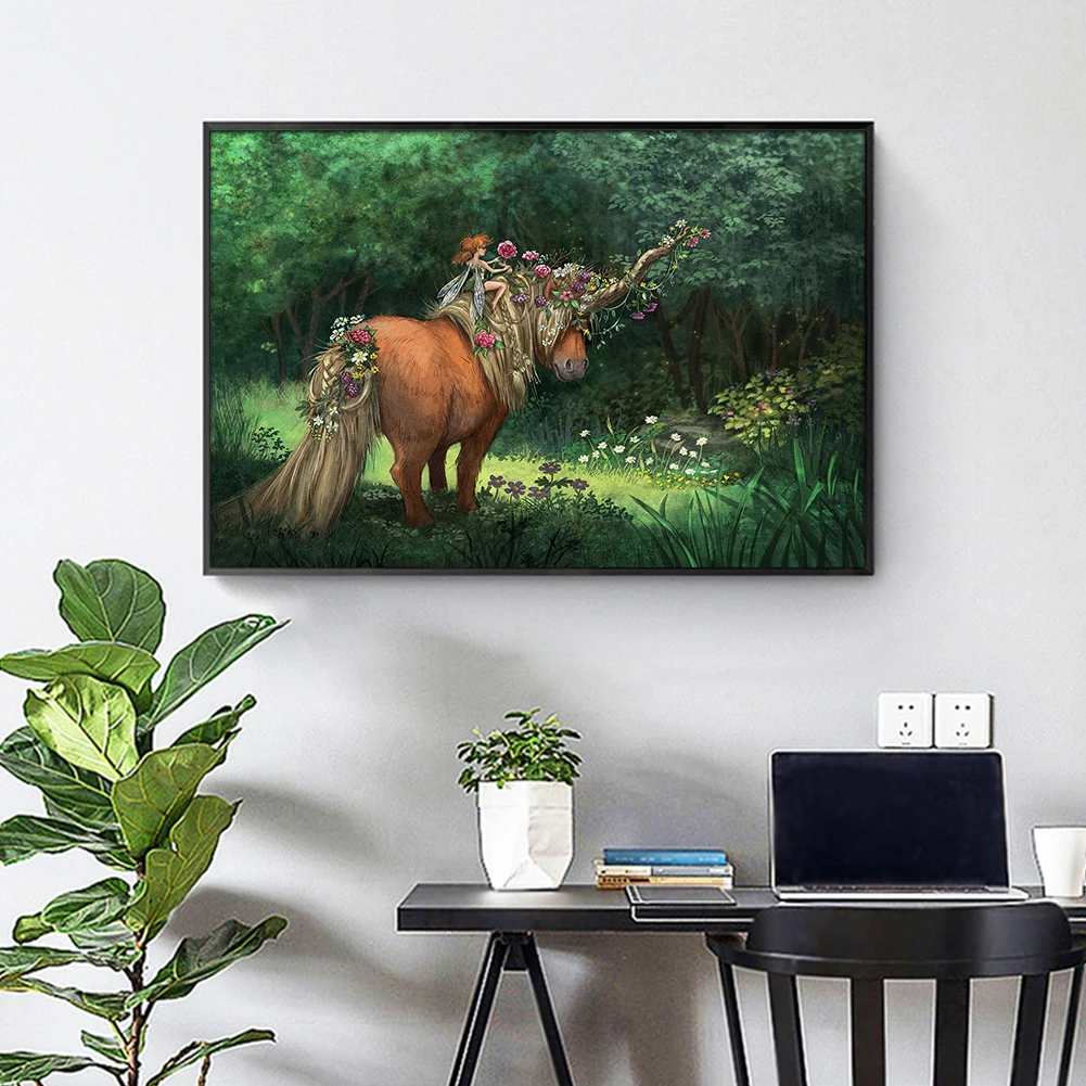 Набор для алмазной мозаики Elf Horse 5D творчества сделай сам с круглой дрелью