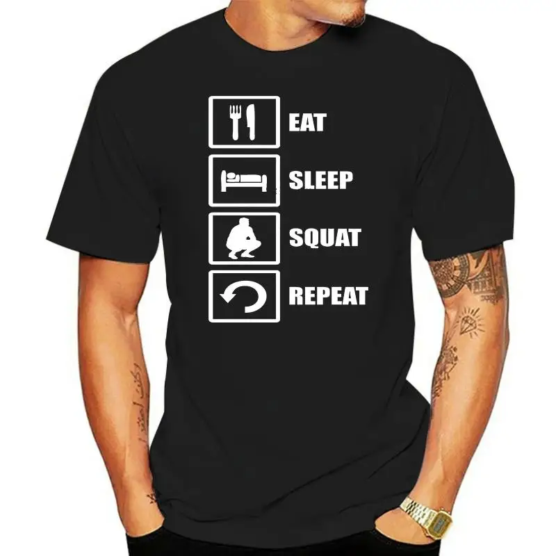 

Eat Sleep Squat Slav Eastern Europe Meme Men Woman Available T Shirt Black