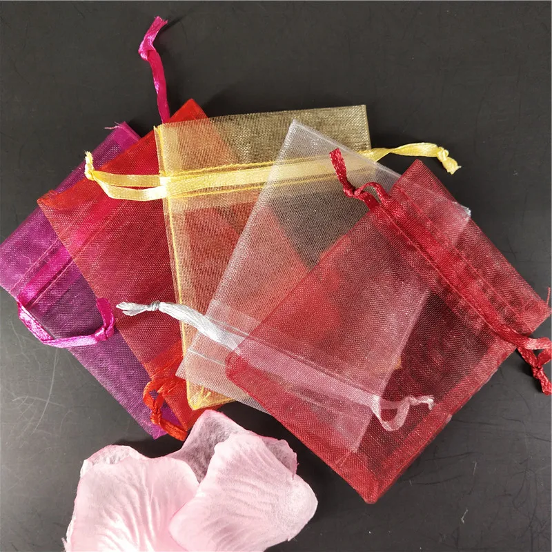 50 шт. ювелирных изделий мешки из органзы подарочные пакеты для упаковки холст
