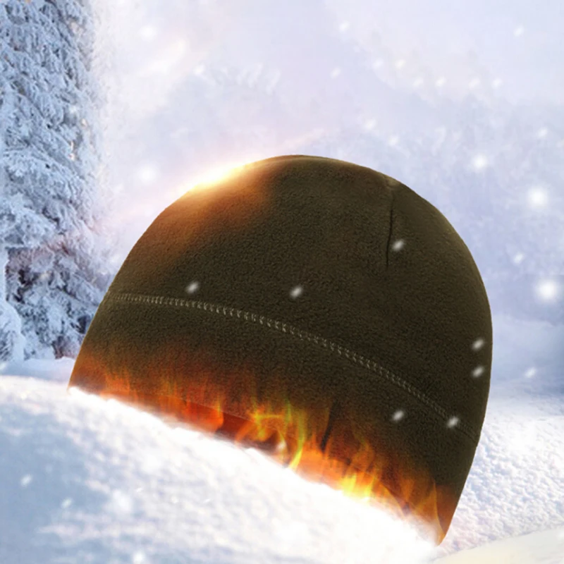 Уличная флисовая спортивная шапка для рыбалки езды на велосипеде охоты Военная