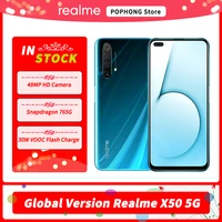 global version realme x50 5g mobile phone 6 57 inch 6gb 128gb snapdragon 765g octa core android 10 sansa smart 5g callphone nfc
