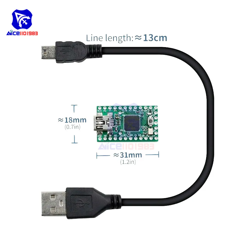 Плата расширения diymore Teensy 2,0 USB AVR ATMEGA32U4 с кабелем для передачи данных для Arduino