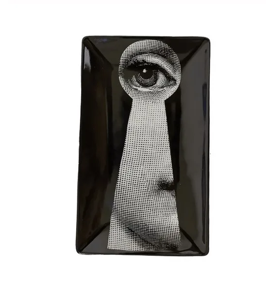 9 Fornasetti тарелка для хранения ювелирных изделий посуда с узорами прямоугольный поднос подсвечник банка канделябры украшение дома - Цвет: 9