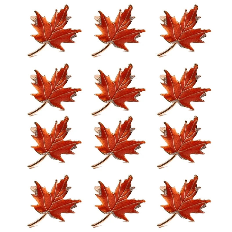 12PCS/Halloween Thankings Giving Maple Leaf Napkin Ring Table Decoration Used for Party Wedding Occasion | Дом и сад
