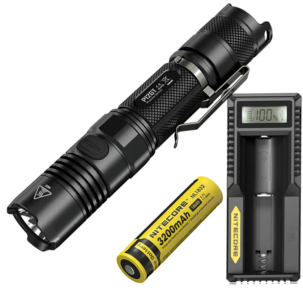 NITECORE P12GT тактический фонарь XP-L HI V3 светодиодный Макс 1000 люмен расстояние луча 320 м ручной фонарь для поиска и спасания - Испускаемый цвет: P12GT NL1832 UM10