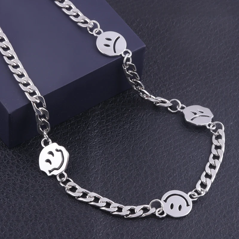 Ожерелье Kpop с улыбающимся лицом для женщин мужчин детей уличный чокер в стиле