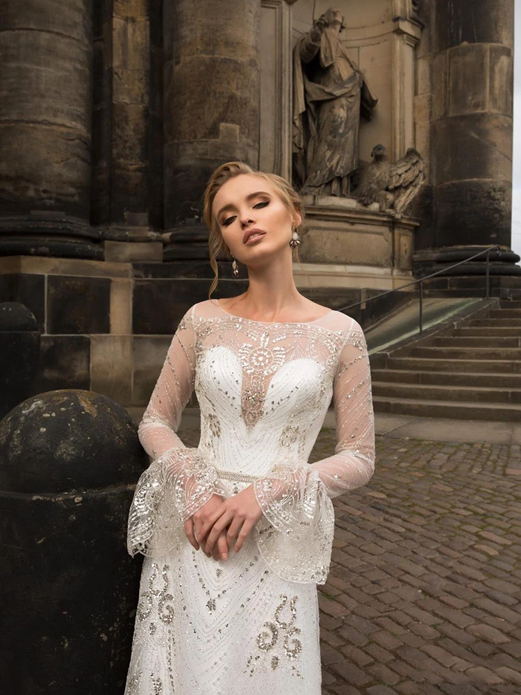 

BAZIIINGAAA Simple Wedding Dress Lace Little Beading Strapless Dress Luxury Wedding Gowns Bridal Can Be Washed Bride Dresses
