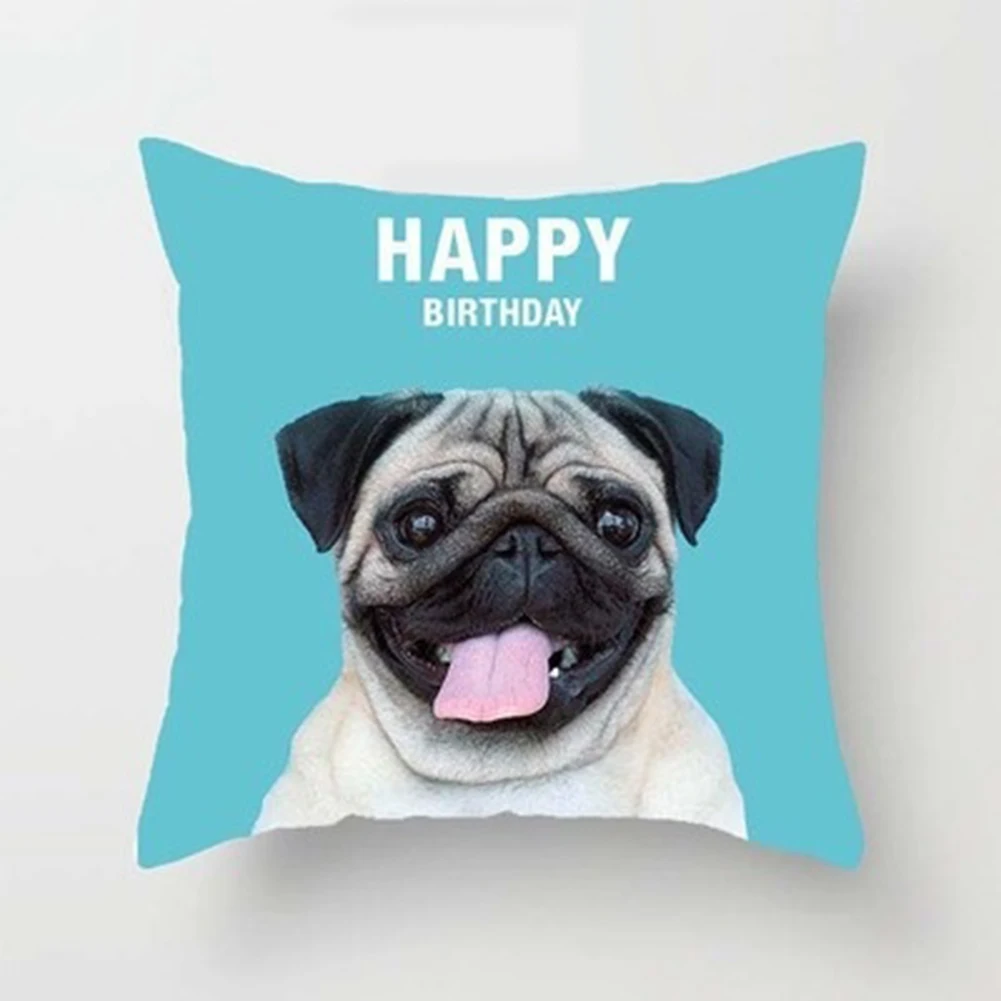 New 45x45cm Pillowcase French Bulldog Throw Pillow Cover Printed Cushion Case Anchor Pattern Marine Breathable | Дом и сад